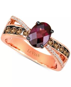 Le Vian | Raspberry Rhodolite (1-1/3 ct. t.w.) & Diamond (1/2 ct. t.w.) Ring in 14k Rose Gold