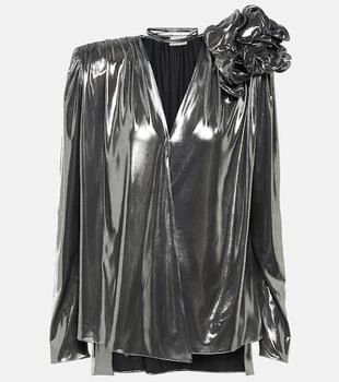 Magda Butrym | Appliqué metallic blouse