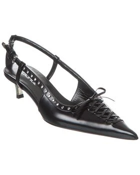 Versace | Laced Pin-Point Leather Slingback Pump