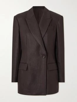 Brunello Cucinelli | Double-breasted Linen Blazer - Dark brown - IT44