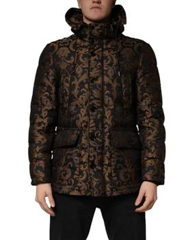 Dolce & Gabbana | Floral Jacquard Quilted Hooded Men's Jacket