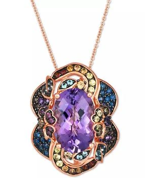 Le Vian | Crazy Collection® Multi-Gemstone Flower Inspired 20" Adjustable Pendant Necklace (7-7/8 ct. t.w.) in 14k Rose Gold