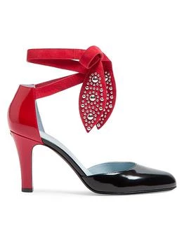 Valentino | Foliefoliage Pumps in Abrasive Calfskin 85MM