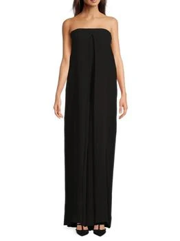 Valentino | Off-The-Shoulder Draped Silk Jumpsuit
