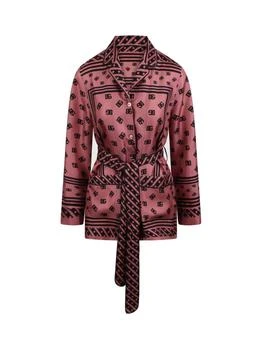 Dolce & Gabbana | Dolce & Gabbana All-Over DG Logo Scarf Printed Twill Pajama Shirt