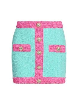 Balmain | Colorblocked Bouclé-Knit Miniskirt