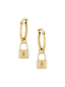 Saks Fifth Avenue | 14K Yellow Gold Lock Drop Earrings