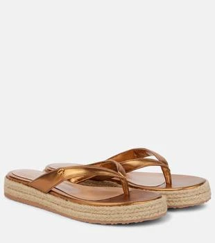 Gianvito Rossi | Metallic leather thong sandals