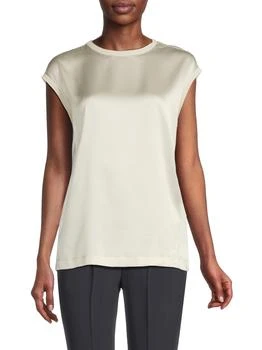 Brunello Cucinelli | ​​Silk-Blend Cap-Sleeve Top
