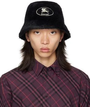 Burberry | Black Knight Stamp Faux Fur Bucket Hat