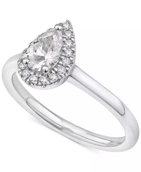 Macy's | Diamond Pear Halo Engagement Ring (5/8 ct. t.w.) in 14k White Gold