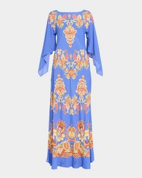 ETRO | Floral Printed Boat-Neck Maxi Dress