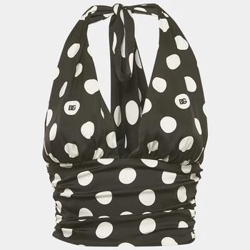 Dolce & Gabbana | Dolce & Gabbana Black Polka Dots Print Silk Halter Neck Top S
