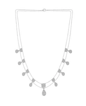 Macy's | Diamond Round & Baguette Necklace (3-1/2 ct. t.w.) in 14K White Gold.