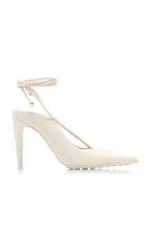 Bottega Veneta - Lace-Up Leather Pumps - White - IT 37 - Moda Operandi