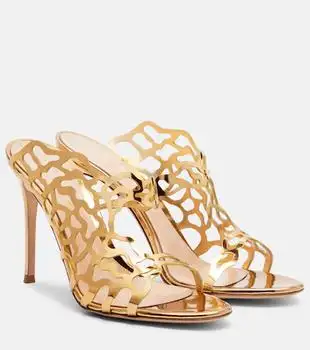 Gianvito Rossi | Metallic leather mules