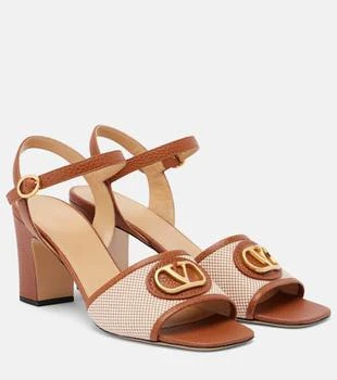 Valentino | VLogo 75 leather-trimmed canvas sandals