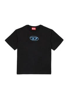 Diesel Kids Oval-D Logo Patch Crewneck T-Shirt