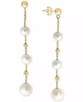 Effy | EFFY® Cultured Freshwater Pearl (5-8mm) Linear Drop Earrings in 14k Gold