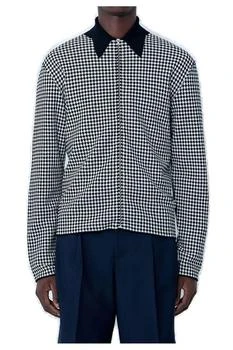Jil Sander | Jil Sander Houndstooth Pointed Collar Zip-Up Shirt