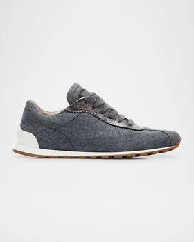 Brunello Cucinelli | Suede Knit Slip-On Sneakers