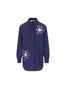 Fendi | Fendi Long Sleeved Cut-Out Detailed Poplin Shirt