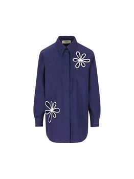 Fendi | Fendi Long Sleeved Cut-Out Detailed Poplin Shirt