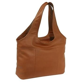 Piel Leather 2824 16" x 11" x 5" Laptop Hobo - Saddle