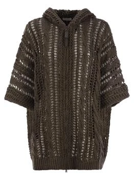 Brunello Cucinelli | Brunello Cucinelli Zip-Up Hooded Knitted Cardigan