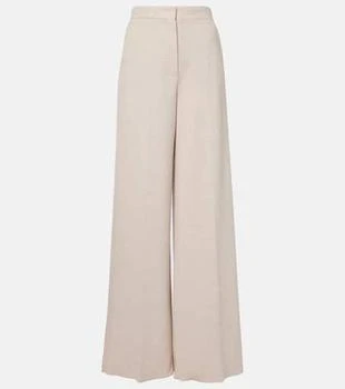 Max Mara | Corea cotton and wool jersey wide-leg pants