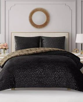 Embossed Leopard Reverse To Royal Leopard 3-Pc. Comforter Set