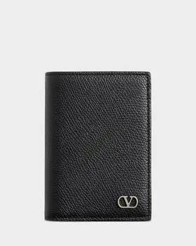 Valentino Men's VLogo Signature Card Holder in Grainy Calfskin