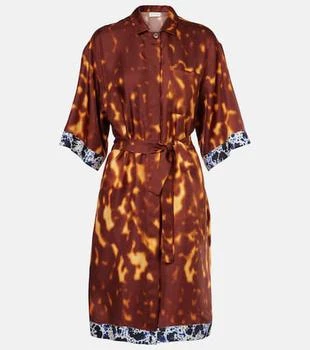 Dries Van Noten | Belted printed silk shirt dress