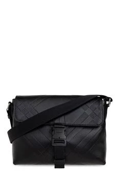 Burberry Burberry Small Embossed Check Buckled Messenger Bag