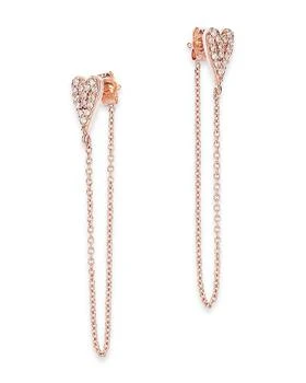 Bloomingdale's | Diamond Heart Cluster Chain Earrings in 14K Rose Gold, 0.16 tcw