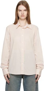 MM6 | Off-White Poly Cotton Shirting Long-Sleeved Shirt