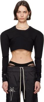 Rick Owens | Black Champion Edition Girdered Cropped Harness T-shirt