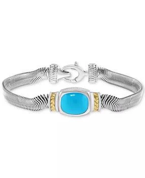 Effy | EFFY® Turquoise Snake Link Statement Bracelet in Sterling Silver & Gold-Plate