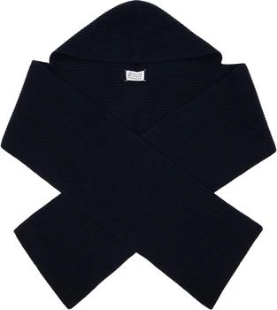 MAISON MARGIELA | Navy Wool Hooded Scarf