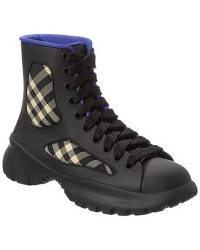 Burberry | Boulder Lace-Up Rubber 
Canvas Boot