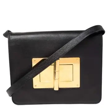 Tom Ford | Tom Ford Black Leather Medium Natalia Shoulder Bag