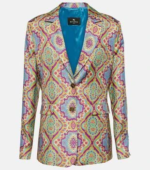 ETRO | Printed single-breasted silk blazer
