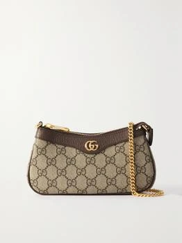 Gucci | Ophidia Mini Textured Leather-trimmed Printed Coated-canvas Shoulder Bag