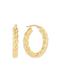 Saks Fifth Avenue | 14K Yellow Gold Bold Rope Oblong Hoop Earrings