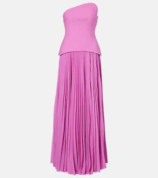 Britt pleated strapless gown