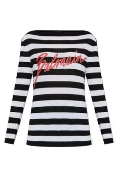 Balmain | Balmain Logo Embellished Striped Jumper