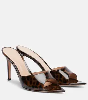 Gianvito Rossi | Elle 85 leopard-print patent leather sandals