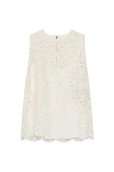 Dolce & Gabbana | Dolce & Gabbana Branded Floral Cordonetto Lace Top