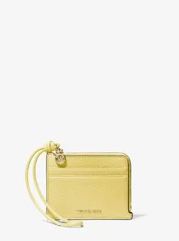 Jet Set Small Pebbled Leather Card Case Wristlet