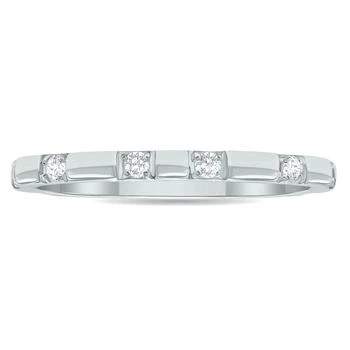SSELECTS Women's 1/10 Carat Tw Thin Diamond Wedding Or Fashion Band In 10K White Gold